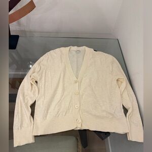 J.Crew Ivory Cotton V-Neck Cardigan – Size 2X